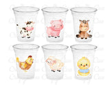 FARM PARTY Cups - Farm Cups Farm Animal Cups Farm First Birthday Farm Baby Shower Barnyard Party Farm Birthday Decorations Farm Party Favors