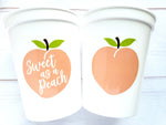 PEACH PARTY CUPS- Peach Birthday Party Peach First Birthday Peach 1st Birthday Peach Party Decorations Peach Party Supplies Sweet as a Peach