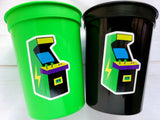 VIDEO GAME PARTY Cups - Video Game Cups Video Game Party Cups Level Up Party Decorations Gamer Baby Shower Decorations Video Game Birthday