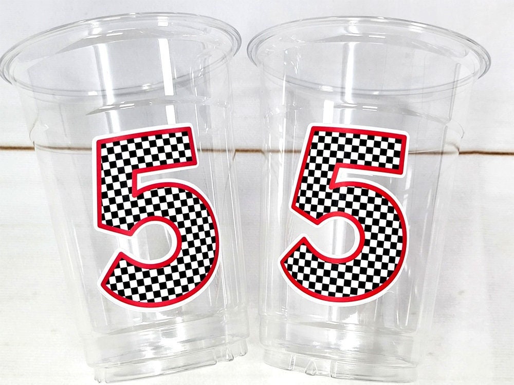 RACING PARTY CUPS - Race Car Cups Racing Birthday Cups Racing Birthday Cups Race Car Party Favors Racing Party Favors Racing Decorations