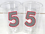 RACING PARTY CUPS - Race Car Cups Racing Birthday Cups Racing Birthday Cups Race Car Party Favors Racing Party Favors Racing Decorations