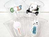 GOLF PARTY CUPS - Golfing Party Cups Golf Birthday Golf Party Golf Decorations Golf Party Supplies Golfing Cups Golf Cups Golf Favors