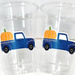 BLUE PUMPKIN TRUCK Cups - Fall Party Cups Truck Birthday Pumpkin Cups Little Pumpkin 1st Birthday Pumpkin Truck Birthday Decoration Fall Cup