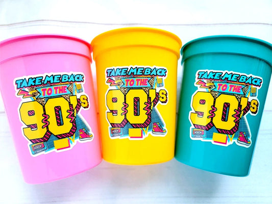 I Love the 90'S PARTY CUPS - 90's Birthday Cups 90's Party Cups 90's Decorations 90's Birthday Party 90's Birthday Party Decorations 90s