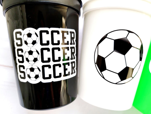 SOCCER PARTY CUPS - Soccer Party Cups Soccer Birthday Soccer Party Soccer Decorations Soccer Party Supplies Soccer Birthday Party Soccer