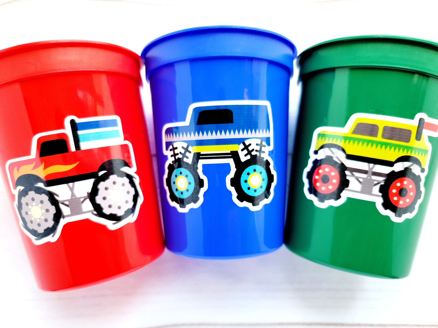 MONSTER TRUCK PARTY Cups - Monster Truck Treat Cups Monster Truck Birthday Monster Truck Party Monster Truck Party Favors, Monster Truck Cup