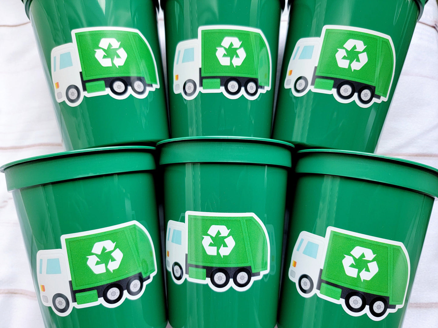 GARBAGE TRUCK PARTY Cups - Garbage Truck Birthday Garbage Truck Party Favors Garbage Truck Birthday Favors Trash Garbage Birthday Decoration