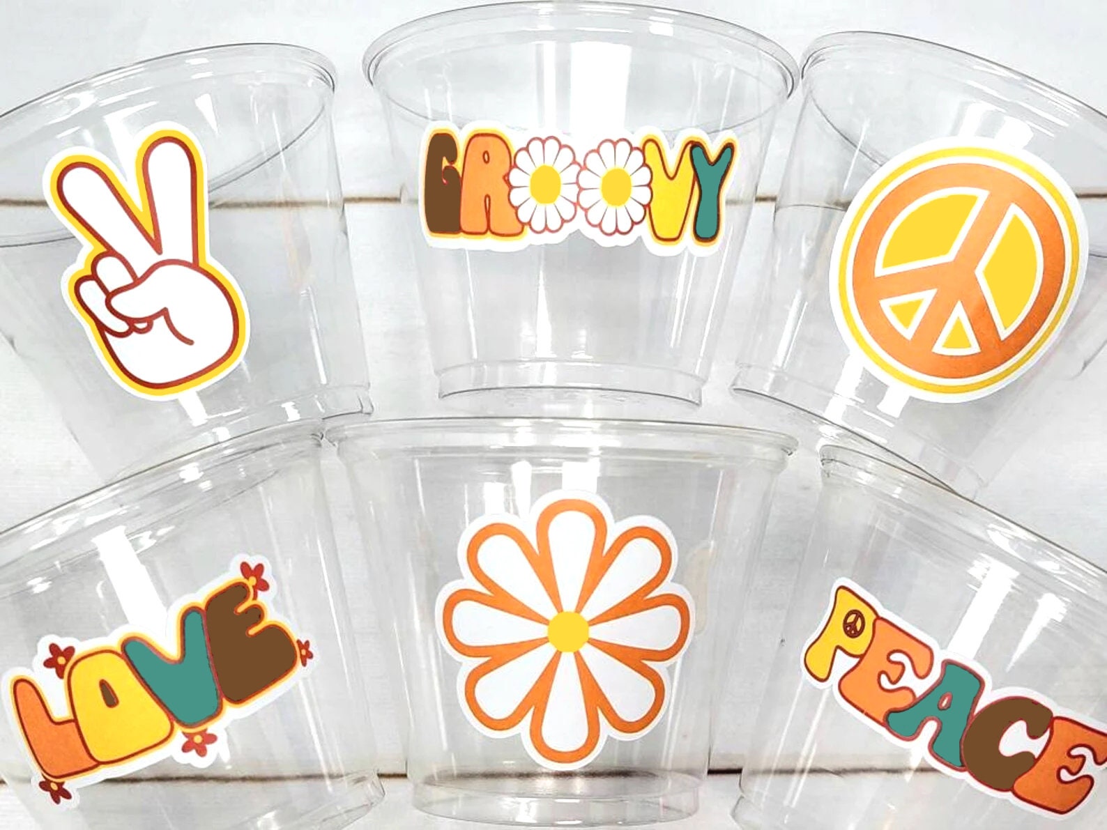 70'S PARTY CUPS - 70's Birthday Cups 70's Party Cups 70's Decorations 70's Birthday Party 70's Birthday Party Decorations Hippie 70s Party