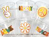 70'S PARTY CUPS - 70's Birthday Cups 70's Party Cups 70's Decorations 70's Birthday Party 70's Birthday Party Decorations Hippie 70s Party