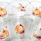 FALL PUMPKIN PARTY Cups - Little Pumpkin Cups Fall Baby Shower Cups Pink Pumpkin Fall Baby shower White Pumpkin Party Cups Party Favors