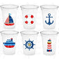 NAUTICAL PARTY CUPS - Nautical Treat Cups Nautical Birthday Nautical Party Nautical Party Favors Nautical Baby Shower Anchor Party Cups