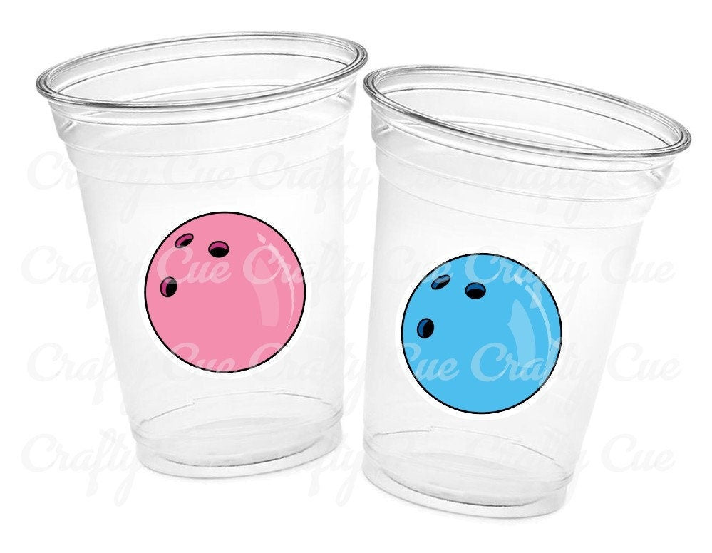 BOWLING PARTY CUPS, Bowling Birthday Cups Bowling Cups First Birthday Bowling Party Decorations Bowling Gender Reveal Pink Blue Party Favors