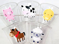 FARM PARTY Cups - Farm Cups Farm Animal Cups Farm First Birthday Farm Baby Shower Barnyard Party Farm Birthday Decorations Farm Party Favors