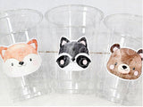WOODLAND PARTY Cups- Woodland Cups Woodland Animals Woodland Decorations Woodland Birthday Woodland Baby Shower Woodland Birthday Party
