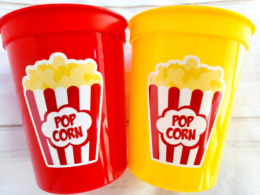 POPCORN PARTY CUPS - Popcorn Birthday Party Cups Movie Party Favors Popcorn Party favors Movie party Supplies Cinema Pink Popcorn Movie Cups