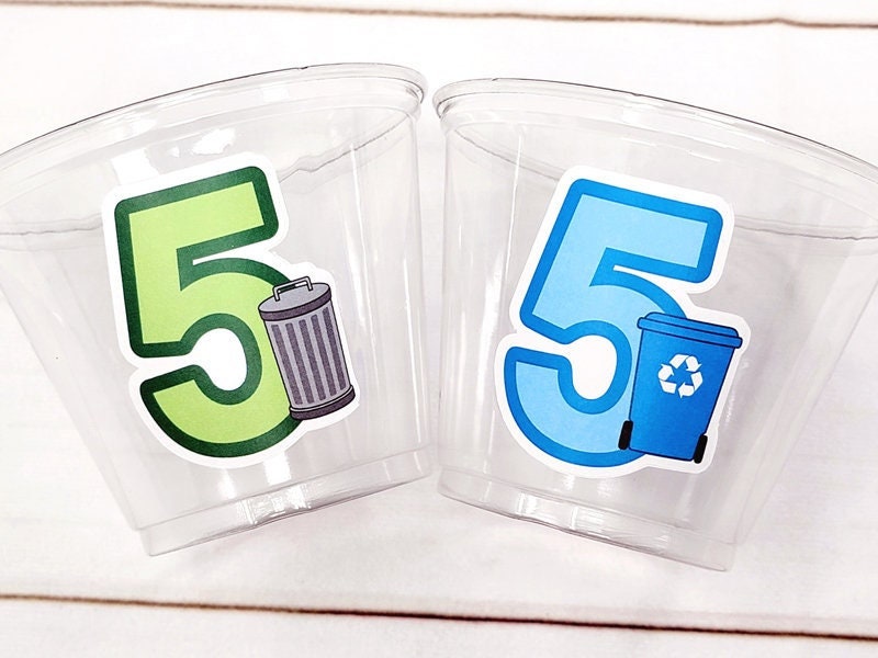 GARBAGE TRUCK PARTY Cups - Garbage Truck Treat Cups Garbage Truck Party Favors Garbage Truck Birthday Favors Trash Garbage Birthday
