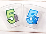 GARBAGE TRUCK PARTY Cups - Garbage Truck Treat Cups Garbage Truck Party Favors Garbage Truck Birthday Favors Trash Garbage Birthday