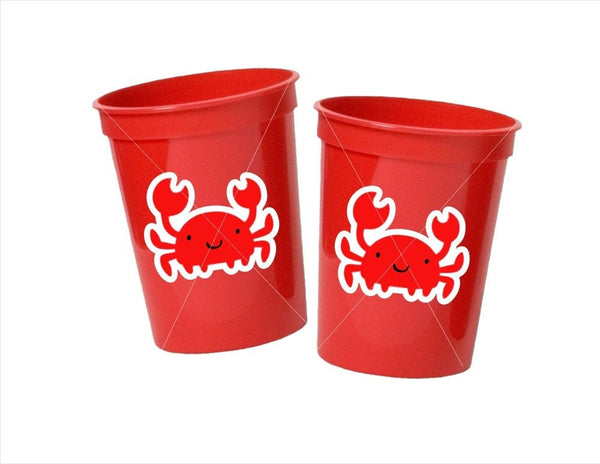 Crab Party Cups, Crab Treat Cups, Crab Birthday, Crab Party, Crab Party Favors, Under the Sea Party Cups