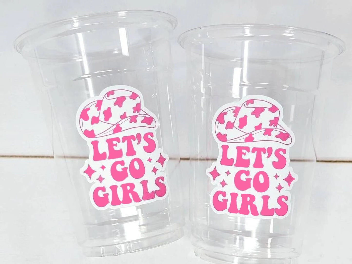 COWGIRL PARTY CUPS - Cowgirl Cups Cowgirl Party Decorations Cowgirl Bachelorette Party Cowgirl Hat Birthday Rodeo Party Cups Let's Go Girls
