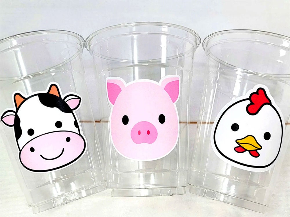 FARM PARTY Cups - Farm Cups Farm Animal Cups Farm First Birthday Farm Baby Shower Barnyard Party Farm Birthday Decorations Farm Party Favors