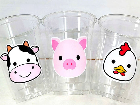 FARM PARTY Cups - Farm Cups Farm Animal Cups Farm First Birthday Farm Baby Shower Barnyard Party Farm Birthday Decorations Farm Party Favors