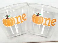 PUMPKIN PARTY CUPS - Little Pumpkin First Birthday Decoration Little Pumpkin Party Fall Baby Shower Fall Party Cups Thanksgiving Cups Little