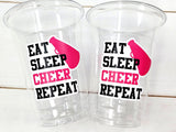 CHEERLEADING PARTY CUPS - Cheer Party Cups Cheerleader Party Cups Cheer Birthday Party Cheer Party Favors Cheer Baby Shower Cups Cheer Squad