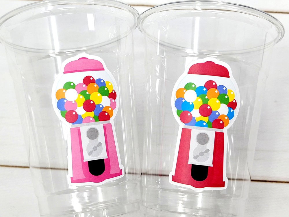Gumball Party Cups | Gumball Birthday Cups | Candy Party Cups | Gum Ball Dessert Table Cups | Candy Theme Party Cups