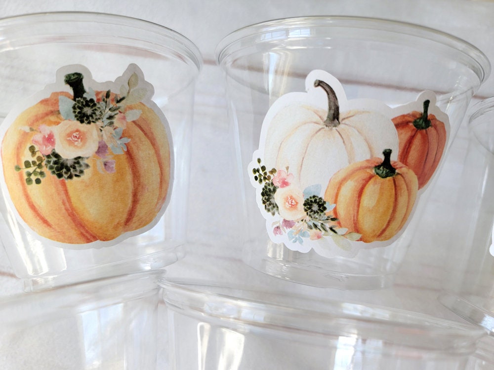 FALL PUMPKIN PARTY - Disposable Fall Pumpkin Party Little Pumpkin Fall Baby Shower Pink Pumpkin Fall Baby shower White Pumpkin Party Cups