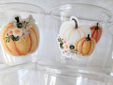 FALL PUMPKIN PARTY Cups - Little Pumpkin Cups Fall Baby Shower Cups Pink Pumpkin Fall Baby shower White Pumpkin Party Cups Party Favors