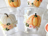 FALL PUMPKIN PARTY Cups - Little Pumpkin Cups Fall Baby Shower Cups Pink Pumpkin Fall Baby shower White Pumpkin Party Cups Party Favors