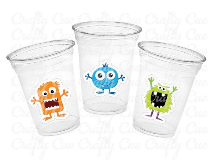 MONSTER PARTY CUPS - Monster Cups Little Monster First Birthday Decoration Little Monster Party Monster Cups Monster Birthday Decorations