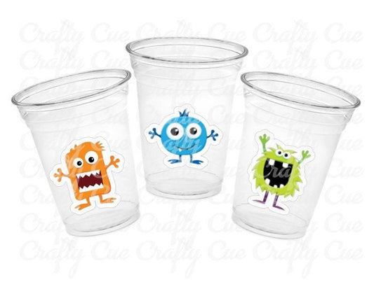 MONSTER PARTY CUPS - Monster Cups Little Monster First Birthday Decoration Little Monster Party Monster Cups Monster Birthday Decorations