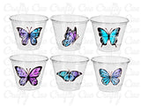 BUTTERFLY PARTY CUPS -Pink Butterfly Cups Butterfly Birthday Party Butterfly Party Favors Butterfly Party Decorations Butterfly Birthday Cup