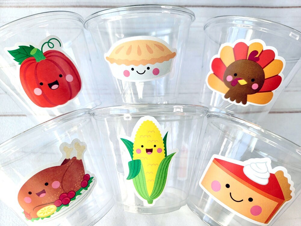 THANKSGIVING PARTY CUPS -Turkey Party Cups Thanksgiving Cups For Kids Turkey Kids Thanksgiving Cups Thanksgiving Party Favors Pumpkin Cups