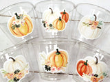 FALL PUMPKIN PARTY Cups - Little Pumpkin Cups Fall Baby Shower Cups Pink Pumpkin Fall Baby shower White Pumpkin Party Cups Party Favors