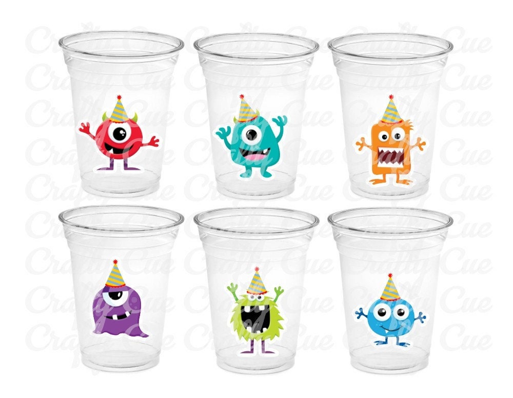 MONSTER PARTY CUPS - Monster Cups Little Monster First Birthday Decoration Little Monster Party Monster Cups Monster Birthday Decorations