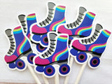 Roller Skate Cupcake Toppers - 80's party, 80's Cupcake Toppers, Birthday party, Colorful Roller Skate Cupcake Toppers (311171121A)