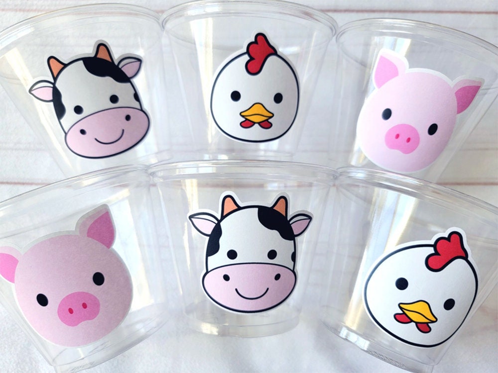 FARM PARTY Cups - Farm Cups Farm Animal Cups Farm First Birthday Farm Baby Shower Barnyard Party Farm Birthday Decorations Farm Party Favors