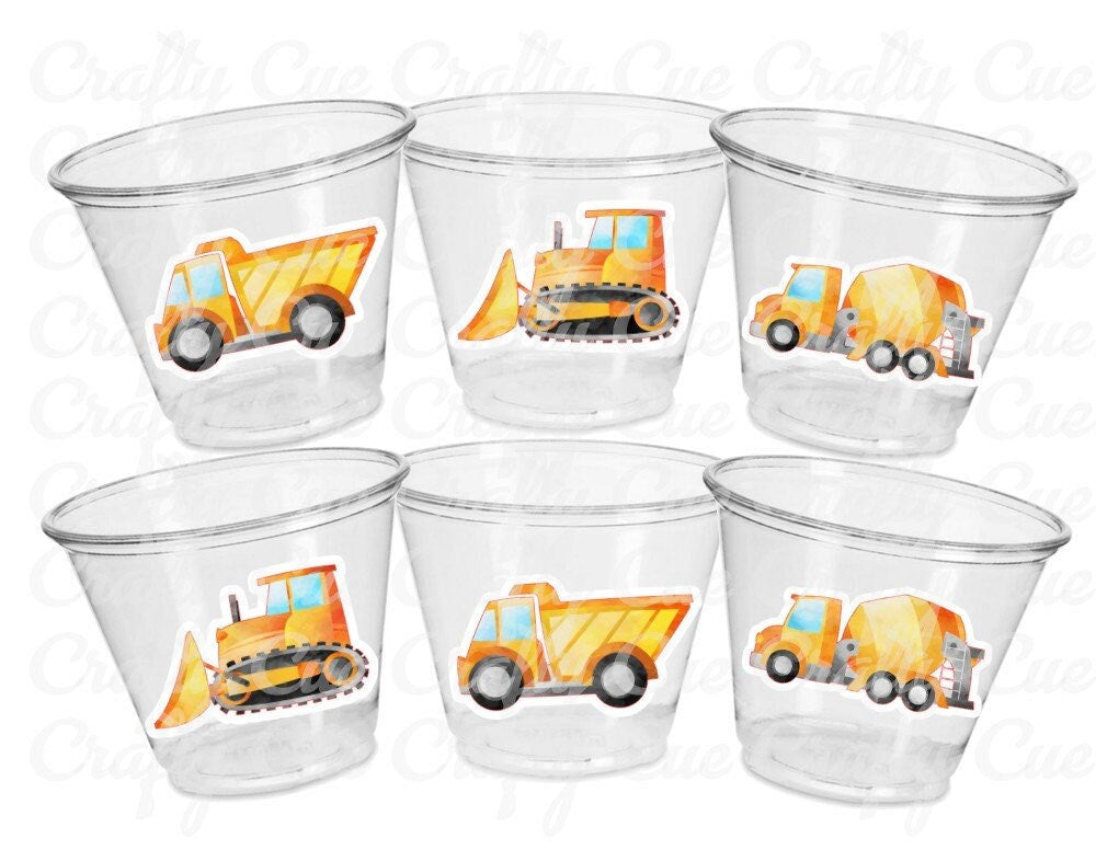 CONSTRUCTION PARTY CUPS - Construction Cups Construction Truck Cups Construction Birthday Construction Party Construction Decorations Dig In