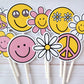 70s CUPCAKE TOPPERS - Groovy cupcake toppers 70s birthday cupcake topper retro birthday cupcake topper hippie party decorations Two Groovy