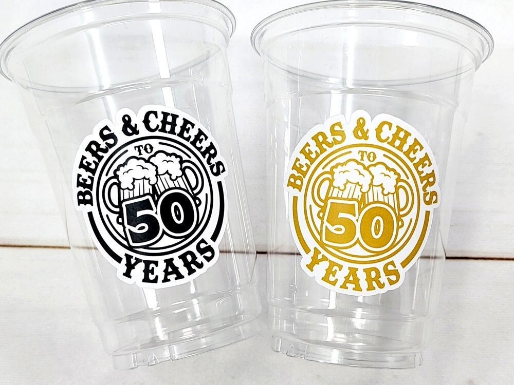 50th PARTY CUPS - 50th Birthday Party 50th Party Decorations 50th Party Favors 50th Birthday 50th Birthday Party 50th Party Supplies Decor