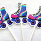 Roller Skate Cupcake Toppers - 80's party, 80's Cupcake Toppers, Birthday party, Colorful Roller Skate Cupcake Toppers (311171121A)