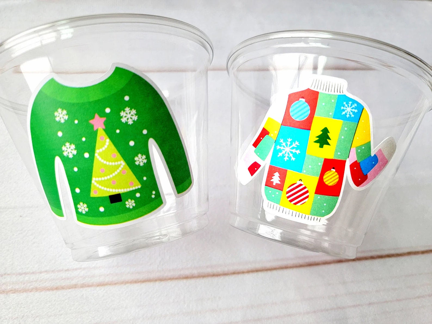 CHRISTMAS PARTY CUPS - Ugly Sweater Christmas Cups Christmas Decorations Christmas Party Supplies Christmas Party Favors Christmas Gifts