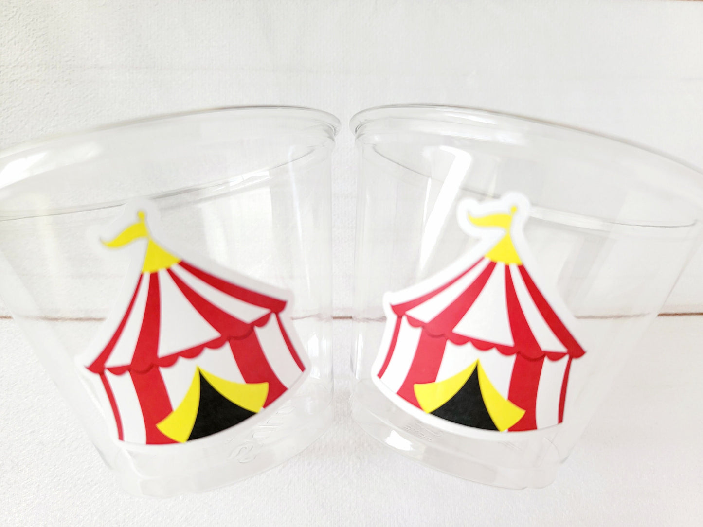 CIRCUS PARTY CUPS - Circus Birthday Cups Circus Party Favors Circus Tent Cups Circus Baby Shower Circus Birthday Circus Party Decorations