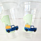 BLUE PUMPKIN TRUCK Cups - Fall Party Cups Truck Birthday Pumpkin Cups Little Pumpkin 1st Birthday Pumpkin Truck Birthday Decoration Fall Cup