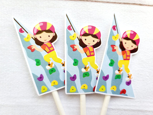 Rock Climbing Cupcake Toppers, Rock Climbing Birthday, Rock Climbing Party, Rock Climbing Party Supplies, Rock Climbing Party Decorations
