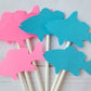 Fish Cupcake Toppers, Pink and Blue Fish Cupcake Toppers, Fish Gender Reveal Cupcake Toppers (12 COUNT)
