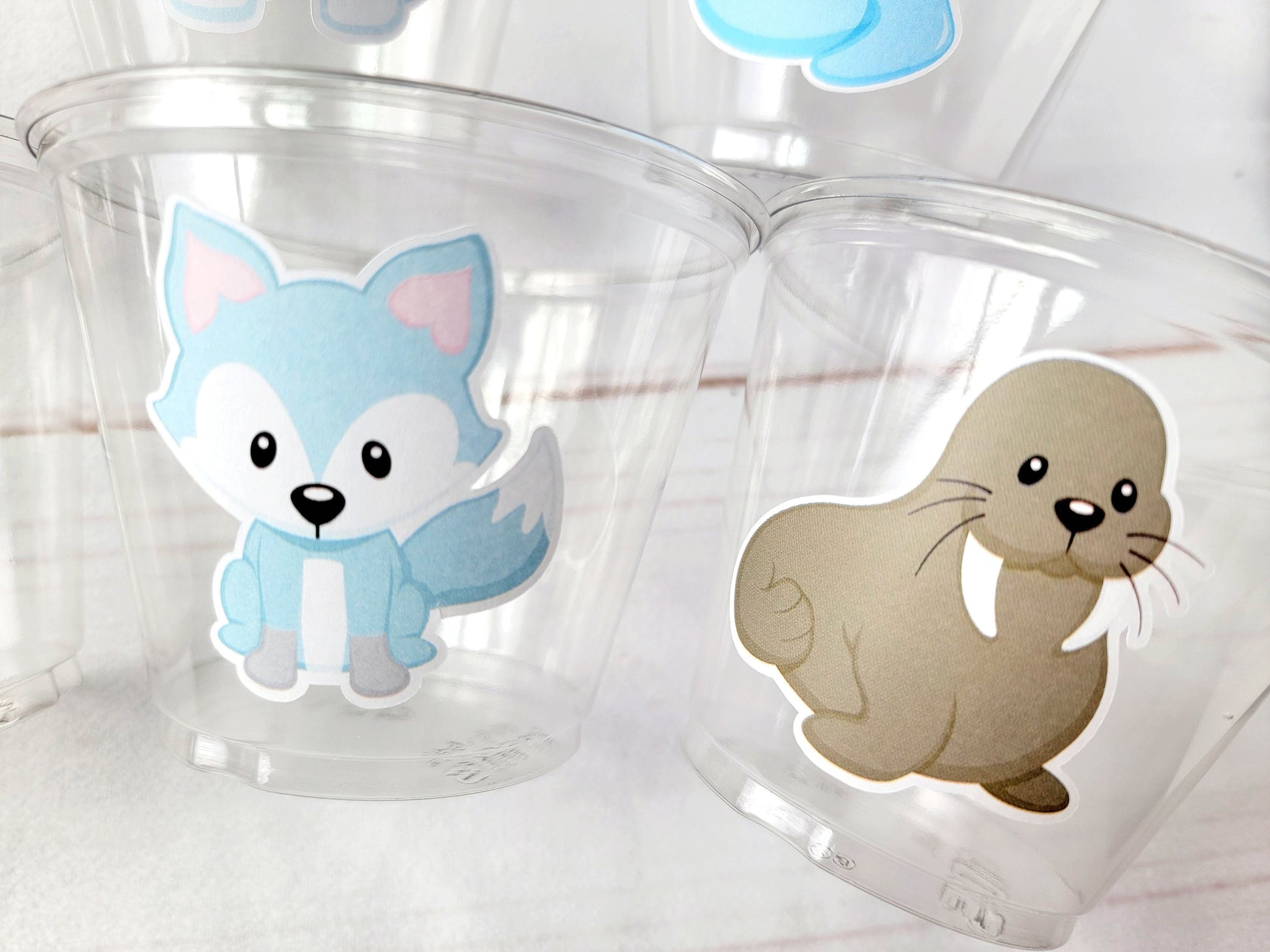 WINTER ARCTIC ANIMAL Party Cups - Disposable Winter Animal Cups Winter Baby Shower Winter Party Decorations Winter Wonderland Baby Shower