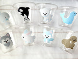 WINTER ARCTIC ANIMAL Party Cups - Disposable Winter Animal Cups Winter Baby Shower Winter Party Decorations Winter Wonderland Baby Shower